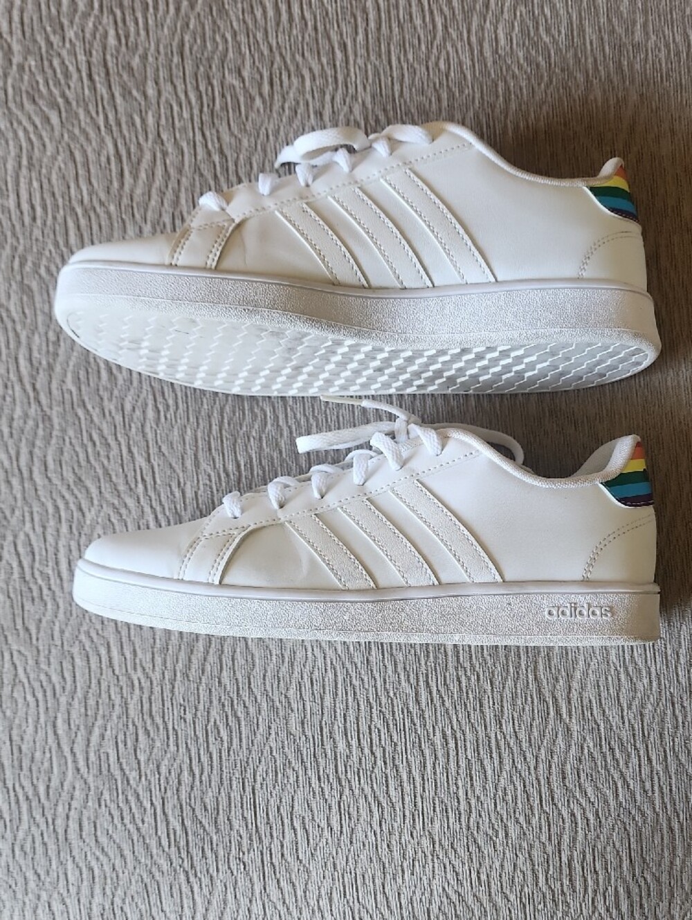 Adidas Grand Court Rainbow Pride White Low-Top Sneakers - Picture 5 of 9